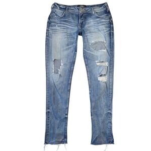 Silver Jeans Kenni Skinny Jeans Womens 29 Distressed Western Cowgirl Boho Casual
